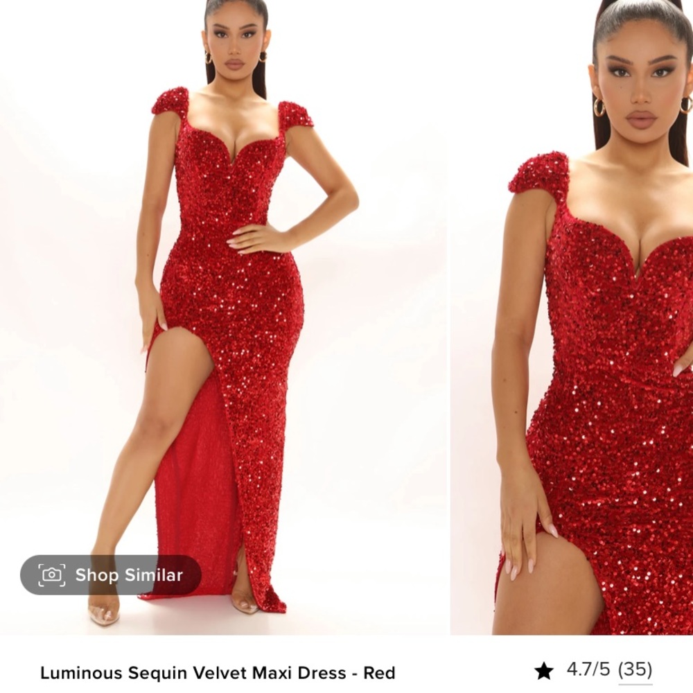 Fashion nova luminous sequin velvet maxi XS